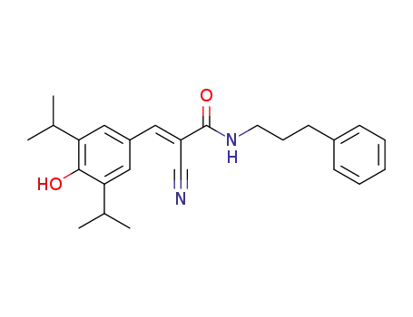 Molecular Structure of 168835-82-3 ((E)-2-cyano-3-(4-hydroxy-3,5-diisopropylphenyl)-N-(3-phenylpropyl)acrylamide)