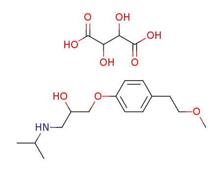 Molecular Structure of 74220-04-5 (1-[4-(2-methoxyethyl)phenoxy]-3-(propan-2-ylamino)propan-2-ol 2,3-dihydroxybutanedioate (2:1))