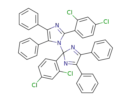 Molecular Structure of 7189-83-5 (1H-Imidazole,
2-(2,4-dichlorophenyl)-1-[2-(2,4-dichlorophenyl)-4,5-diphenyl-2H-imidaz
ol-2-yl]-4,5-diphenyl-)