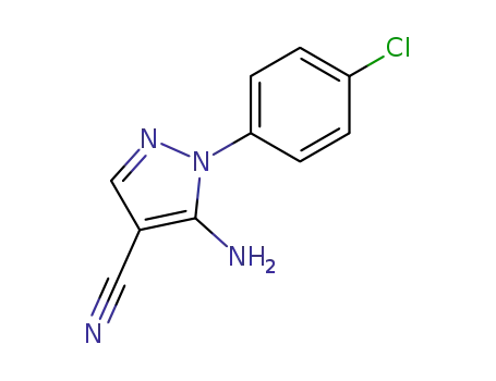 Molecular Structure of 51516-67-7 (5-AMINO-1-(4-CHLOROPHENYL)-1H-PYRAZOLE-4-CARBONITRILE)