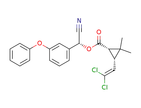 Molecular Structure of 83860-31-5 (alpha-cyano-3-phenoxybenzyl [1S-[1alpha(R*),3beta]]-3-(2,2-dichlorovinyl)-2,2-dimethylcyclopropanecarboxylate)