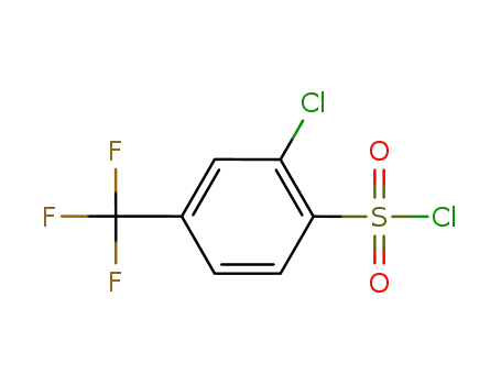 Molecular Structure of 175205-54-6 (2-CHLORO-4-(TRIFLUOROMETHYL)BENZENESULFONYL CHLORIDE)