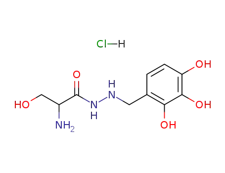 Molecular Structure of 36318-70-4 (2'-(2,3,4-trihydroxybenzyl)-L-serinohydrazide hydrochloride)