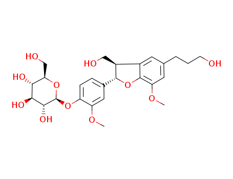 b-D-Glucopyranoside,4-[(2S,3R)-2,3-dihydro-3-(hydroxymethyl)-5-(3-hydroxypropyl)-7-methoxy-2-benzofuranyl]-2-methoxyphenyl