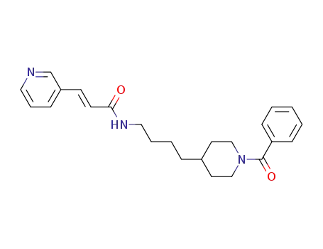 Molecular Structure of 658084-64-1 ((E)-N-[4-(1-BENZOYL-PIPERIDIN-4-YL)-BUTYL]-3-PYRIDIN-3-YL-ACRYLAMIDE)