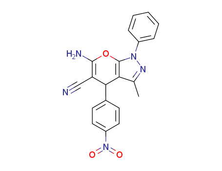 Pyrano[2,3-c]pyrazole-5-carbonitrile,6-amino-1,4-dihydro-3-methyl-4-(4-nitrophenyl)-1-phenyl- cas  76973-34-7
