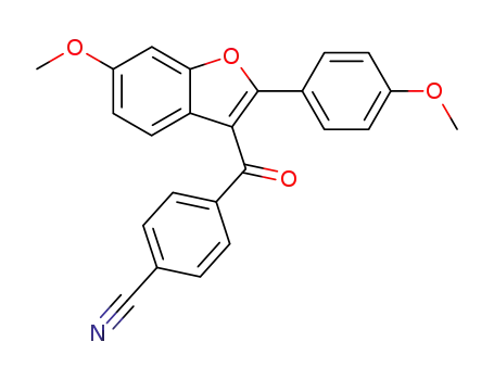 Molecular Structure of 176977-56-3 (4-[[6-METHOXY-2-(4-METHOXYPHENYL)-3-BENZOFURANYL]CARBONYL]BENZONITRILE)