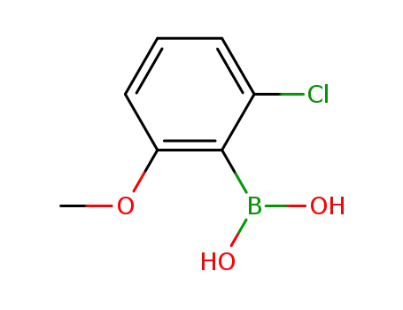 Molecular Structure of 385370-80-9 (2-CHLORO-6-METHOXYPHENYLBORONIC ACID)