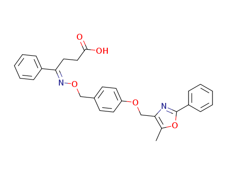 250601-04-8,Benzenebutanoic acid, g-[[[4-[(5-methyl-2-phenyl-4-oxazolyl)methoxy]phenyl]methoxy]imino]-,(gE)-,Imiglitazar;TAK 559