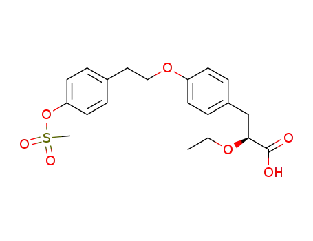 Molecular Structure of 251565-85-2 ((S)-2-ETHOXY-3-[4-[2-(4-METHANESULFONYLOXY-PHENYL)-ETHOXY]-PHENYL]-PROPIONIC ACID)