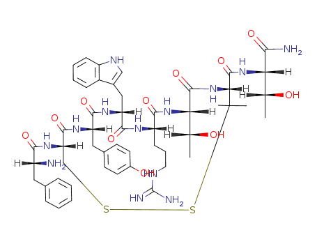 D-Phenylalanyl-L-cysteinyl-L-tyrosyl-D-tryptophyl-L-arginyl-L-threonyl-3-mercapto-L-valyl-L-threoninamide cyclic (2$rarr$7)-disulfide
