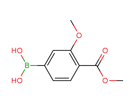 Molecular Structure of 603122-41-4 (3-METHOXY-4-METHOXYCARBONYLPHENYLBORONIC ACID)