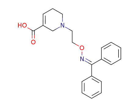 Molecular Structure of 145645-62-1 (1,2,5,6-TETRAHYDRO-1-[2-[[(DIPHENYLMETHYLENE)AMINO]OXY]ETHYL]-3-PYRIDINECARBOXYLIC ACID HYDROCHLORIDE)