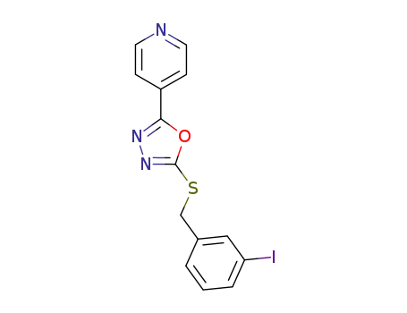 Molecular Structure of 478482-75-6 (2-THIO(3-IODOBENZYL)-5-(1-PYRIDYL)-[1,3,4]-OXADIAZOLE)