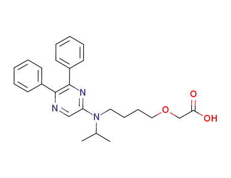 475085-57-5,[4-[(5,6-diphenylpyrazinyl)(1-methylethyl)amino]butoxy]-acetic acid,4-(3,5-dichlorophenylureido)phenoxyisobutyric acid;2-[4-({[(3,5-DICHLOROPHENYL)AMINO]CARBONYL}AMINO)PHENOXY]-2-METHYLPROPANOIC ACID;2-<4<<<(3,5-dichlorophenyl)amino>carbonyl>amino>phenoxy>-2-methylpropionic acid;2-(4-{[(3,5-dichlorophenyl)carbamoyl]amino}phenoxy)-2-methylpropanoic acid;{4-[(5,6-diphenylpyrazin-2-yl)(isopropyl)amino]butoxy}acetic acid;2-{4-[N'-(3,5-dichlorophenyl)ureido]phenoxy}isobutyric acid;Selexipag intermediate;2-{4-[N-(5,6-diphenylpyrazin-2-yl)-N-isopropylamino]butyloxy}acetic acid;Propanoic acid,2-[4-[[[(3,5-dichlorophenyl)amino]carbonyl]amino]phenoxy]-2-methyl;
