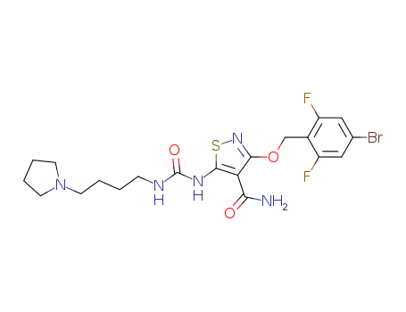 3-[(4-Bromo-2,6-difluorobenzyl)oxy]-5-[3-[4-(pyrrolidin-1-yl)butyl]ureido]isothiazole-4-carboxamide
