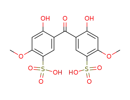 Molecular Structure of 143982-77-8 (2,2'-Dihydroxy-4,4'-dimethoxybenzophenone-5,5'-disulfonic acid)