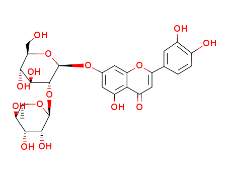 25694-72-8,7-[(2S,3R,4S,5S,6R)-4,5-dihydroxy-6-(hydroxymethyl)-3-[(2S,3R,4R,5R,6S)-3,4,5-trihydroxy-6-methyl-oxan-2-yl]oxy-oxan-2-yl]oxy-2-(3,4-dihydroxyphenyl)-5-hydroxy-chromen-4-one,Flavone,3',4',5,7-tetrahydroxy-, 7-[2-O-(6-deoxy-a-L-mannopyranosyl)-b-D-glucopyranoside] (8CI); Lonicerin (7CI);Glucopyranoside, luteolin-7 2-O-(6-deoxy-a-L-mannopyranosyl)-, b-D- (8CI); Lonicerin (glycoside); Loniceroside;Loniceroside (flavone); Luteolin 7-O-neohesperidoside; Luteolin 7-O-b-D-neohesperidoside; Luteolin7-neohesperidoside; Luteolin 7-b-neohesperidoside; Veronicastroside