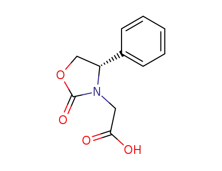 Molecular Structure of 99333-54-7 ((S)-(+)-2-Oxo-4-phenyl-3-oxazolidineacetic acid)