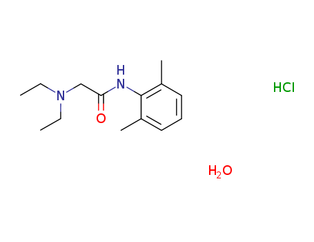 6108-05-0,Linocaine hydrochloride,2',6'-Acetoxylidide,2-(diethylamino)-, monohydrochloride, monohydrate (8CI);Acetamide,2-(diethylamino)-N-(2,6-dimethylphenyl)-, monohydrochloride, monohydrate (9CI);Lidocaine hydrochloride monohydrate;Lidocaine monohydrate hydrochloride;Lidocaine monohydrochloride monohydrate;Petercaine;