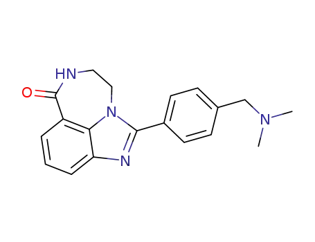 Molecular Structure of 328543-09-5 (Imidazo[4,5,1-jk][1,4]benzodiazepin-7(4H)-one, 2-[4-[(dimethylamino)methyl]phenyl]-5,6-dihydro-)