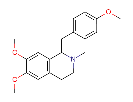 Molecular Structure of 1934-93-6 (1,2,3,4-Tetrahydro-1-(4-methoxybenzyl)-6,7-dimethoxy-2-methylisoquinoline)