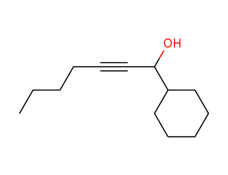 Molecular Structure of 130708-22-4 (Cyclohexanemethanol, a-1-hexynyl-)