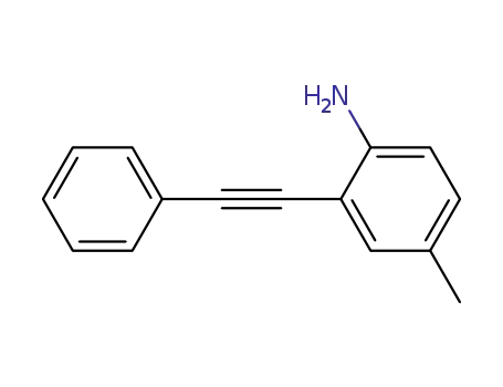Molecular Structure of 13141-44-1 (Benzenamine, 4-methyl-2-(phenylethynyl)-)