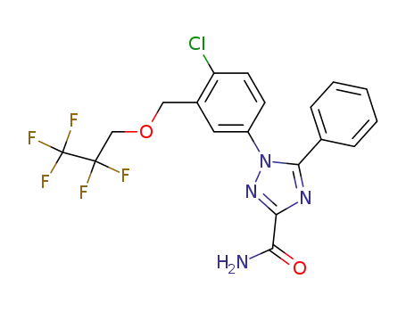 Molecular Structure of 119126-15-7 (1-[4-chloro-3-(2,2,3,3,3-pentafluoropropoxymethyl)phenyl]-5-phenyl-1,2 ,4-triazole-3-carboxamide)