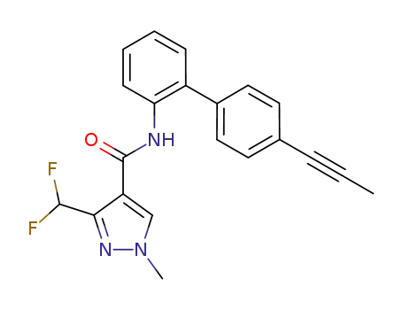 Molecular Structure of 723746-94-9 (1H-Pyrazole-4-carboxamide,
3-(difluoromethyl)-1-methyl-N-[4'-(1-propynyl)[1,1'-biphenyl]-2-yl]-)