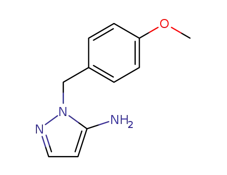 Molecular Structure of 3528-45-8 (2-(4-METHOXY-BENZYL)-2H-PYRAZOL-3-YLAMINE)