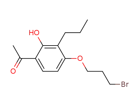 Molecular Structure of 40786-20-7 (1-[4-(3-BROMOPROPOXY)-2-HYDROXY-3-PROPYLPHENYL]ETHAN-1-ONE)