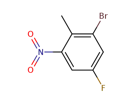 Molecular Structure of 502496-33-5 (2-Bromo-4-fluoro-6-nitrotoluene)