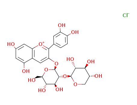 Molecular Structure of 33012-73-6 (CYANIDIN-3-SAMBUBIOSIDE)