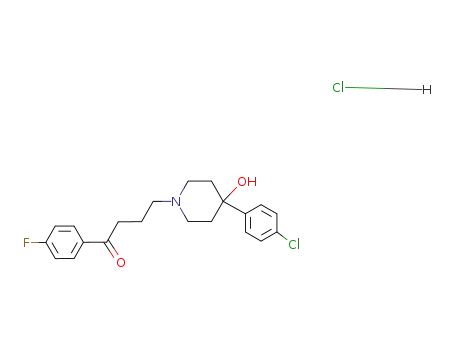 Molecular Structure of 1511-16-6 (4-[4-(4-CHLOROPHENYL)-4-HYDROXY-1-PIPERIDINYL]-1-(4-FLUOROPHENYL)-1-BUTANONE HYDROCHLORIDE)