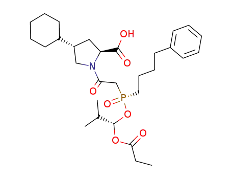 (2S,4S)-4-cyclohexyl-1-[2-[[(1S)-2-methyl-1-(1-oxopropoxy)propoxy]-(4-phenylbutyl)phosphoryl]-1-oxoethyl]-2-pyrrolidinecarboxylic acid