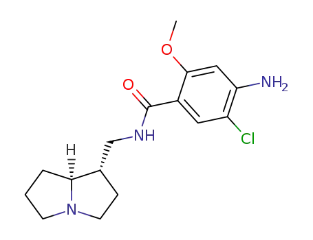 Molecular Structure of 141196-99-8 (4-amino-5-chloro-N-[(1S,7aS)-hexahydro-1H-pyrrolizin-1-ylmethyl]-2-methoxybenzamide)