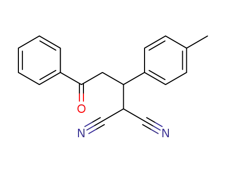 Molecular Structure of 77609-07-5 (Propanedinitrile, [1-(4-methylphenyl)-3-oxo-3-phenylpropyl]-)