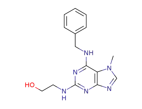 Molecular Structure of 101622-50-8 (6-Benzylamino-2-(2-hydroxyethylamino)-7-methylpurine)