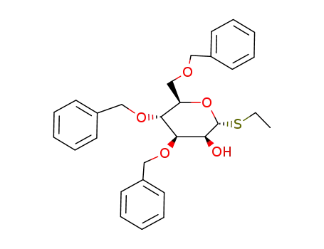 Molecular Structure of 129750-23-8 (Ethyl 3,4,6-tri-O-benzyl-1-thio-α-D-mannopyranoside)
