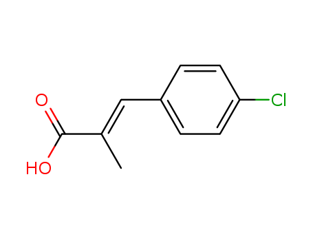 Molecular Structure of 14328-88-2 (2-Propenoic acid, 3-(4-chlorophenyl)-2-methyl-, (2E)-)