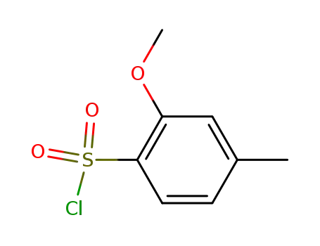 Molecular Structure of 216394-11-5 (Benzenesulfonylchloride, 2-methoxy-4-methyl-)