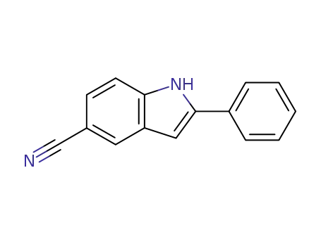 Molecular Structure of 96887-11-5 (1H-INDOLE-5-CARBONITRILE, 2-PHENYL-)