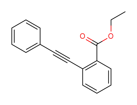 Molecular Structure of 110166-71-7 (Benzoic acid, 2-(phenylethynyl)-, ethyl ester)