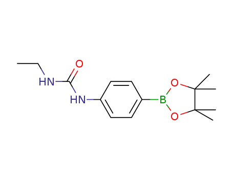Molecular Structure of 874291-00-6 (4-[(ETHYLCARBAMOYL)AMINO]BENZENEBORONIC ACID, PINACOL ESTER 98%4-(3-ETHYLUREIDO)BENZENEBORONIC ACID, PINACOL ESTER)