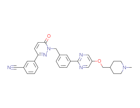 3-[1-[[3-[5-[(1-methylpiperidin-4-yl)methoxy]pyrimidin-2-yl]phenyl]methyl]-6-oxopyridazin-3-yl]benzonitrile