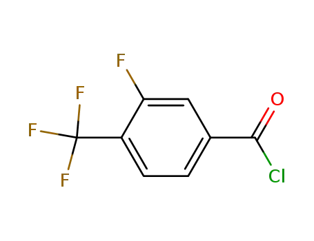 Molecular Structure of 216144-68-2 (3-fluoro-4-(trifluoromethyl)benzoyl chloride)