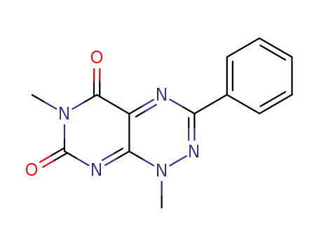 Molecular Structure of 32502-63-9 (Pyrimido[5,4-e]-1,2,4-triazine-5,7(1H,6H)-dione, 1,6-dimethyl-3-phenyl-)