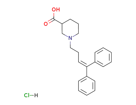 Molecular Structure of 85375-15-1 (1-(4,4-DIPHENYL-3-BUTENYL)-3-PIPERIDINECARBOXYLIC ACID HYDROCHLORIDE)