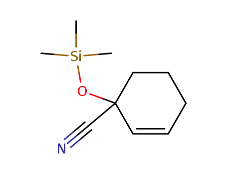 Molecular Structure of 82053-13-2 (2-Cyclohexene-1-carbonitrile, 1-[(trimethylsilyl)oxy]-)